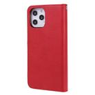 For iPhone 12 Pro Max 2 in 1 Solid Color Detachable PU Leather Case with Card Slots & Magnetic Holder & Photo Frame & Wallet & Strap(Red) - 3