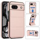 For Google Pixel 8a Tri-fold Holder Leather Phone Case with Card Slot(Rose Gold) - 1