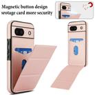 For Google Pixel 8a Tri-fold Holder Leather Phone Case with Card Slot(Rose Gold) - 3