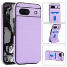 For Google Pixel 8a Tri-fold Holder Leather Phone Case with Card Slot(Light Purple) - 1