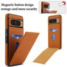 For Google Pixel 8 Pro Tri-fold Holder Leather Phone Case with Card Slot(Brown) - 3