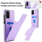 For Samsung Galaxy S20+ Tri-fold Holder Leather Phone Case with Card Slot(Light Purple) - 3