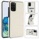 For Samsung Galaxy S20 Tri-fold Holder Leather Phone Case with Card Slot(White) - 1