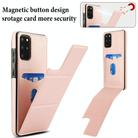 For Samsung Galaxy S20 Tri-fold Holder Leather Phone Case with Card Slot(Rose Gold) - 3