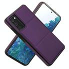 For Samsung Galaxy S20 FE Tri-fold Holder Leather Phone Case with Card Slot(Dark Purple) - 2