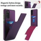 For Samsung Galaxy S20 FE Tri-fold Holder Leather Phone Case with Card Slot(Dark Purple) - 3