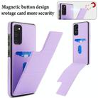 For Samsung Galaxy S20 FE Tri-fold Holder Leather Phone Case with Card Slot(Light Purple) - 3