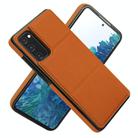 For Samsung Galaxy S20 FE Tri-fold Holder Leather Phone Case with Card Slot(Brown) - 2