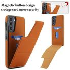 For Samsung Galaxy S21+ 5G Tri-fold Holder Leather Phone Case with Card Slot(Brown) - 3