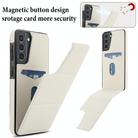 For Samsung Galaxy S21 5G Tri-fold Holder Leather Phone Case with Card Slot(White) - 3
