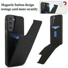 For Samsung Galaxy S21 5G Tri-fold Holder Leather Phone Case with Card Slot(Black) - 3