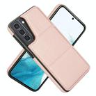 For Samsung Galaxy S21 5G Tri-fold Holder Leather Phone Case with Card Slot(Rose Gold) - 2