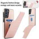 For Samsung Galaxy S21 5G Tri-fold Holder Leather Phone Case with Card Slot(Rose Gold) - 3