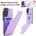 For Samsung Galaxy S21 5G Tri-fold Holder Leather Phone Case with Card Slot(Light Purple) - 3