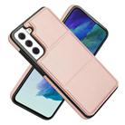 For Samsung Galaxy S21 FE 5G Tri-fold Holder Leather Phone Case with Card Slot(Rose Gold) - 2