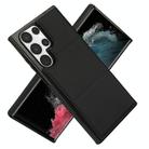 For Samsung Galaxy S22 Ultra 5G Tri-fold Holder Leather Phone Case with Card Slot(Black) - 2