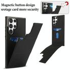 For Samsung Galaxy S22 Ultra 5G Tri-fold Holder Leather Phone Case with Card Slot(Black) - 3