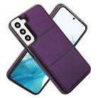 For Samsung Galaxy S22 5G Tri-fold Holder Leather Phone Case with Card Slot(Dark Purple) - 2
