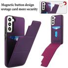 For Samsung Galaxy S22 5G Tri-fold Holder Leather Phone Case with Card Slot(Dark Purple) - 3