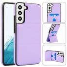 For Samsung Galaxy S22 5G Tri-fold Holder Leather Phone Case with Card Slot(Light Purple) - 1