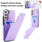 For Samsung Galaxy S22 5G Tri-fold Holder Leather Phone Case with Card Slot(Light Purple) - 3