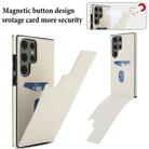 For Samsung Galaxy S23 Ultra 5G Tri-fold Holder Leather Phone Case with Card Slot(White) - 3