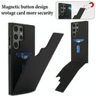 For Samsung Galaxy S23 Ultra 5G Tri-fold Holder Leather Phone Case with Card Slot(Black) - 3