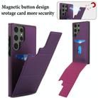 For Samsung Galaxy S23 Ultra 5G Tri-fold Holder Leather Phone Case with Card Slot(Dark Purple) - 3