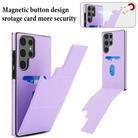 For Samsung Galaxy S23 Ultra 5G Tri-fold Holder Leather Phone Case with Card Slot(Light Purple) - 3