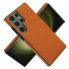 For Samsung Galaxy S23 Ultra 5G Tri-fold Holder Leather Phone Case with Card Slot(Brown) - 2
