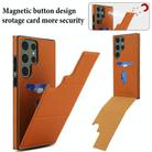 For Samsung Galaxy S23 Ultra 5G Tri-fold Holder Leather Phone Case with Card Slot(Brown) - 3
