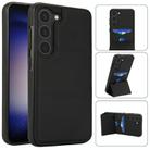 For Samsung Galaxy S23+ 5G Tri-fold Holder Leather Phone Case with Card Slot(Black) - 1