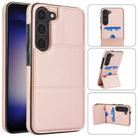 For Samsung Galaxy S23+ 5G Tri-fold Holder Leather Phone Case with Card Slot(Rose Gold) - 1