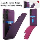 For Samsung Galaxy S23+ 5G Tri-fold Holder Leather Phone Case with Card Slot(Dark Purple) - 3