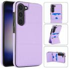 For Samsung Galaxy S23+ 5G Tri-fold Holder Leather Phone Case with Card Slot(Light Purple) - 1