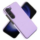 For Samsung Galaxy S23+ 5G Tri-fold Holder Leather Phone Case with Card Slot(Light Purple) - 2