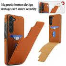 For Samsung Galaxy S23+ 5G Tri-fold Holder Leather Phone Case with Card Slot(Brown) - 3