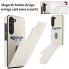 For Samsung Galaxy S23 5G Tri-fold Holder Leather Phone Case with Card Slot(White) - 3