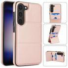 For Samsung Galaxy S23 5G Tri-fold Holder Leather Phone Case with Card Slot(Rose Gold) - 1