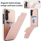 For Samsung Galaxy S23 5G Tri-fold Holder Leather Phone Case with Card Slot(Rose Gold) - 3