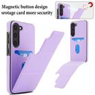 For Samsung Galaxy S23 5G Tri-fold Holder Leather Phone Case with Card Slot(Light Purple) - 3