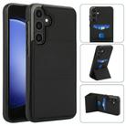 For Samsung Galaxy S23 FE 5G Tri-fold Holder Leather Phone Case with Card Slot(Black) - 1