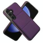 For Samsung Galaxy S23 FE 5G Tri-fold Holder Leather Phone Case with Card Slot(Dark Purple) - 2