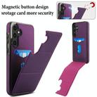 For Samsung Galaxy S23 FE 5G Tri-fold Holder Leather Phone Case with Card Slot(Dark Purple) - 3