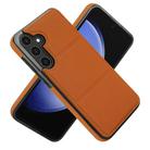 For Samsung Galaxy S23 FE 5G Tri-fold Holder Leather Phone Case with Card Slot(Brown) - 2