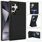 For Samsung Galaxy S24 Ultra 5G Tri-fold Holder Leather Phone Case with Card Slot(Black) - 1