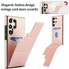 For Samsung Galaxy S24 Ultra 5G Tri-fold Holder Leather Phone Case with Card Slot(Rose Gold) - 3