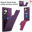 For Samsung Galaxy S24 Ultra 5G Tri-fold Holder Leather Phone Case with Card Slot(Dark Purple) - 3