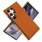 For Samsung Galaxy S24 Ultra 5G Tri-fold Holder Leather Phone Case with Card Slot(Brown) - 2