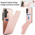 For Samsung Galaxy S24+ 5G Tri-fold Holder Leather Phone Case with Card Slot(Rose Gold) - 3
